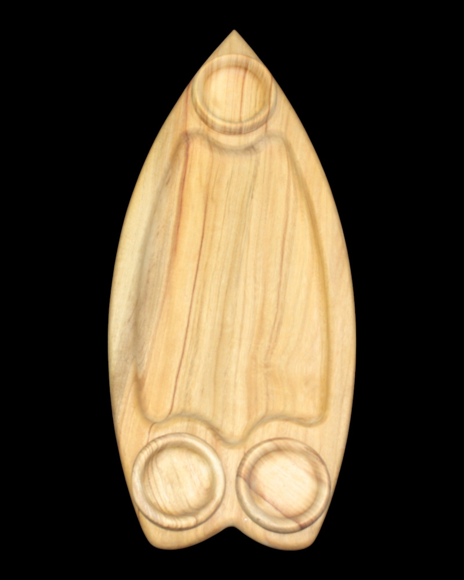 Camphor Laurel Surf Board Serving Tray with Ramekins