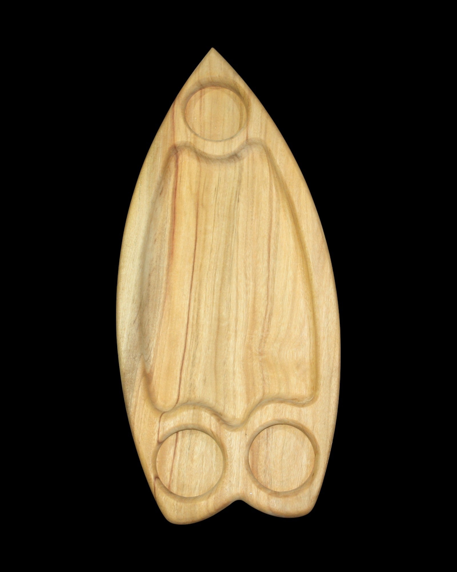 Camphor Laurel Surf Board Serving Tray with Ramekins